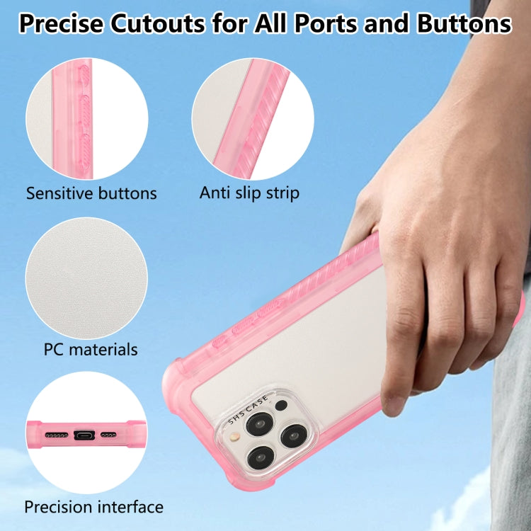 For iPhone 16 Plus Transparent Matte TPU Hybrid PC 3-in-1 Phone Case(Pink) - free shipping - PMC TechLife - Order now!