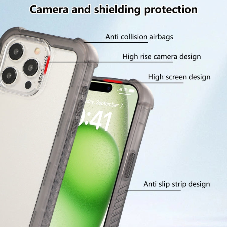 For iPhone 16 Transparent Matte TPU Hybrid PC 3-in-1 Phone Case(Grey) - free shipping - PMC TechLife - Order now!