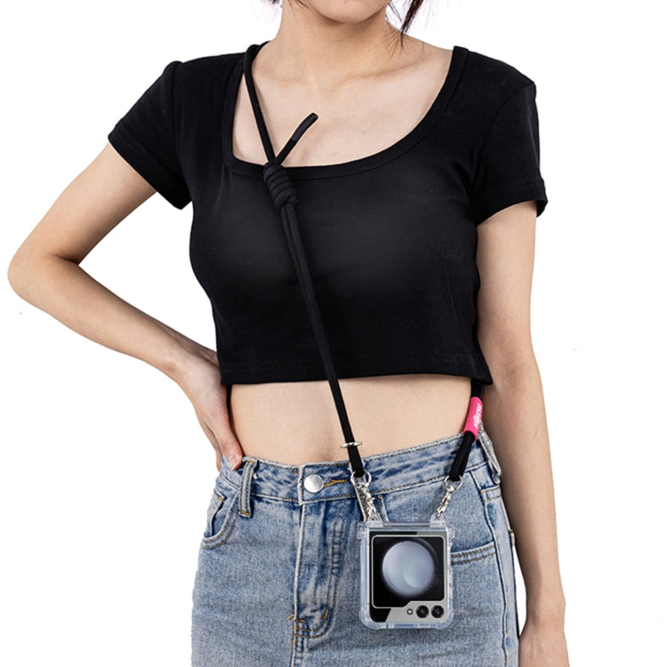For Samsung Galaxy Z Flip6 / Flip7 FE GKK Airbag Hinge Full Coverage Phone Case with Crossbody Rope(Black) - free shipping - PMC Jewellery - Order now!