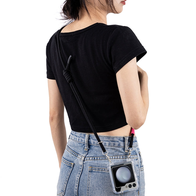 For Samsung Galaxy Z Flip6 / Flip7 FE GKK Airbag Hinge Full Coverage Phone Case with Crossbody Rope(Black) - free shipping - PMC Jewellery - Order now!
