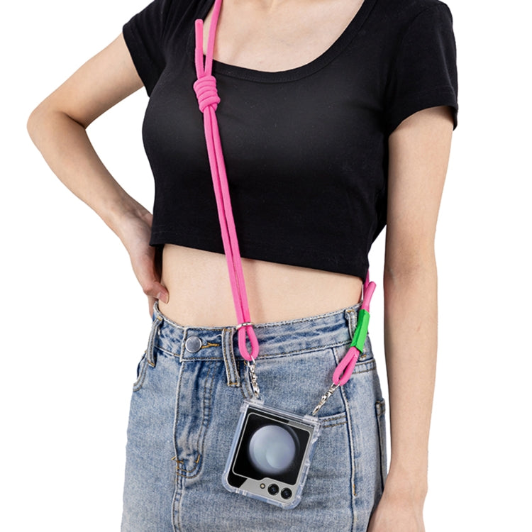 For Samsung Galaxy Z Flip6 / Flip7 FE GKK Airbag Hinge Full Coverage Phone Case with Crossbody Rope(Pink) - free shipping - PMC Jewellery - Order now!