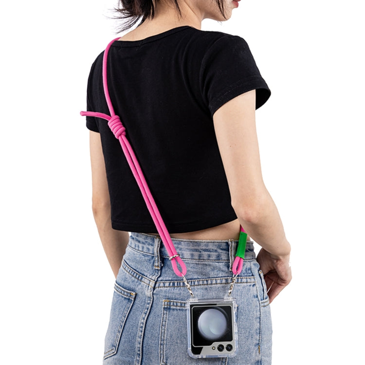 For Samsung Galaxy Z Flip5 GKK Airbag Hinge Full Coverage Phone Case with Crossbody Rope(Pink) - free shipping - PMC Jewellery - Order now!
