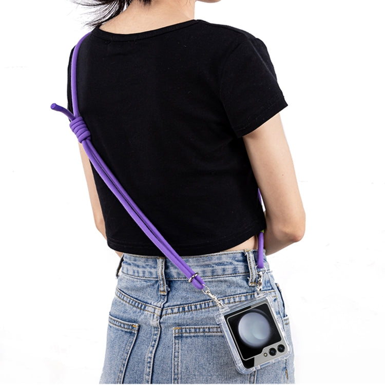 For Samsung Galaxy Z Flip5 GKK Airbag Hinge Full Coverage Phone Case with Crossbody Rope(Purple) - free shipping - PMC Jewellery - Order now!