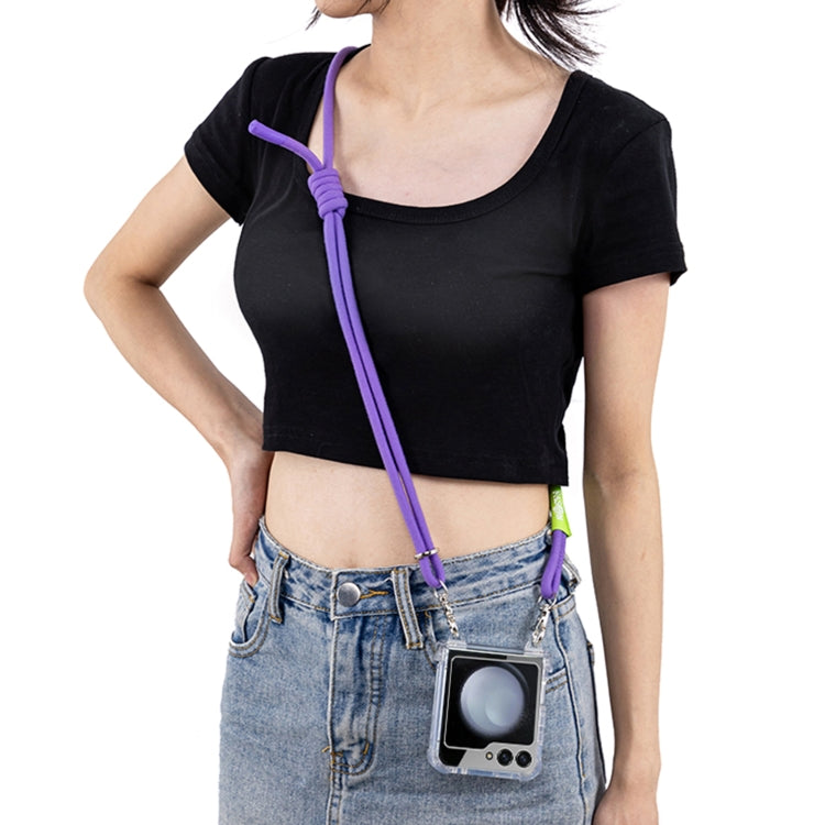 For Samsung Galaxy Z Flip5 GKK Airbag Hinge Full Coverage Phone Case with Crossbody Rope(Purple) - free shipping - PMC Jewellery - Order now!