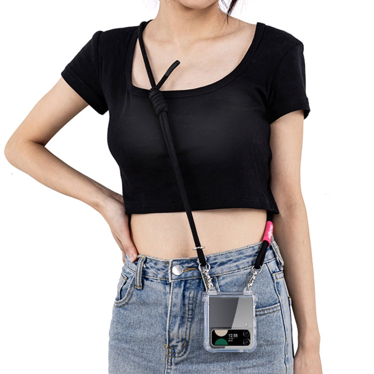 For Samsung Galaxy Z Flip4 GKK Airbag Hinge Full Coverage Phone Case with Crossbody Rope(Black) - free shipping - PMC Jewellery - Order now!