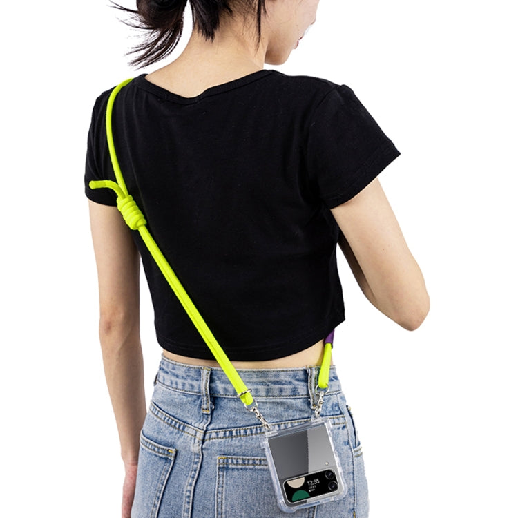 For Samsung Galaxy Z Flip4 GKK Airbag Hinge Full Coverage Phone Case with Crossbody Rope(Yellow) - free shipping - PMC Jewellery - Order now!