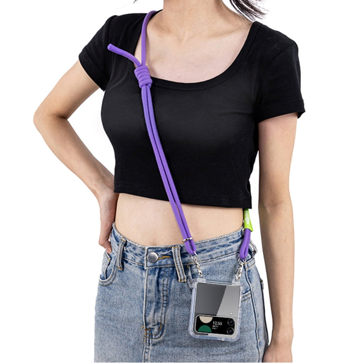 For Samsung Galaxy Z Flip4 GKK Airbag Hinge Full Coverage Phone Case with Crossbody Rope(Purple) - free shipping - PMC Jewellery - Order now!