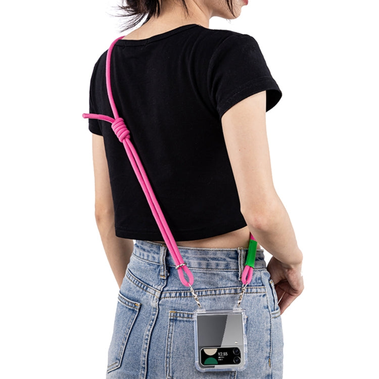 For Samsung Galaxy Z Flip3 GKK Airbag Hinge Full Coverage Phone Case with Crossbody Rope(Pink) - free shipping - PMC Jewellery - Order now!