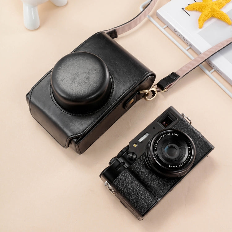 For FUJIFILM X100VI Full Body Leather Camera Case Bag with Strap(Black) - Leather Bag by PMC TechLife | Online Shopping South Africa | PMC TechLife | Buy Now Pay Later Mobicred