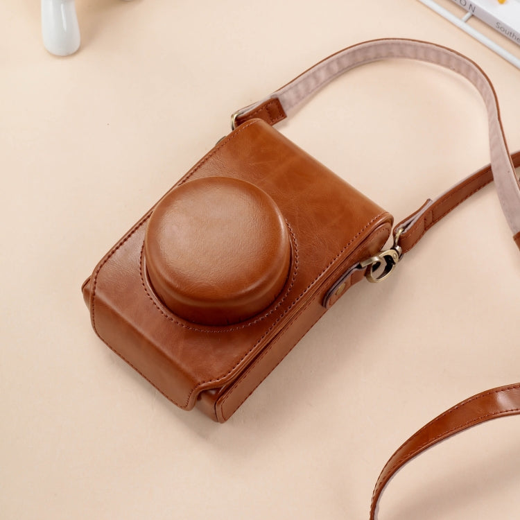For FUJIFILM X100VI Full Body Leather Camera Case Bag with Strap(Brown) - Leather Bag by PMC TechLife | Online Shopping South Africa | PMC TechLife | Buy Now Pay Later Mobicred