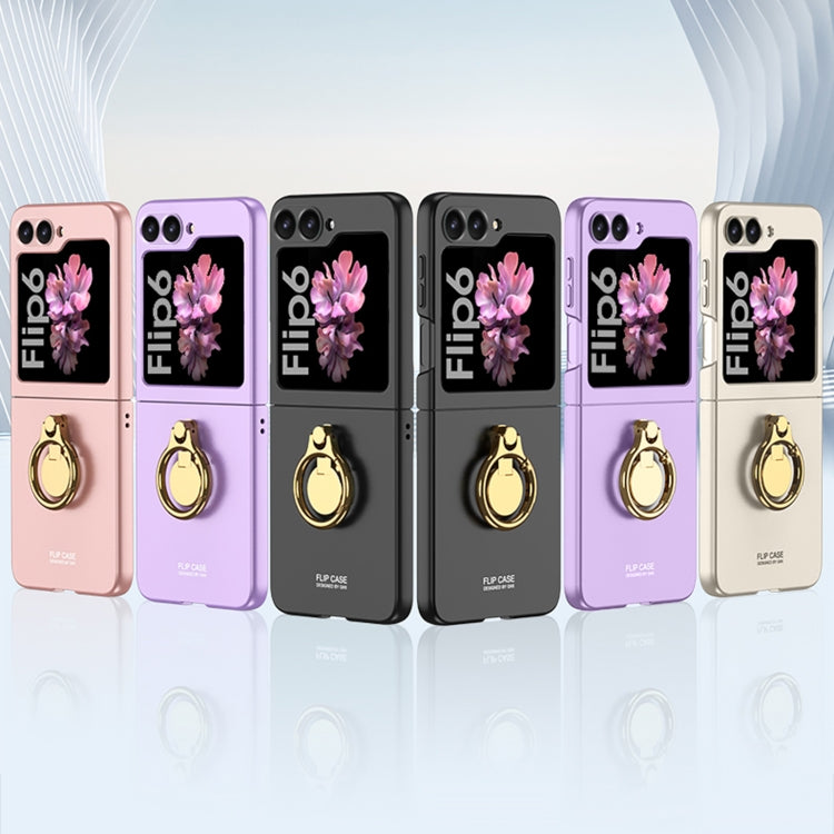 For Samsung Galaxy Z Flip6 / Flip7 FE GKK Integrated Ultra-thin Triaxial Ring Holder PC Phone Case(Black) - free shipping - PMC Jewellery - Order now!
