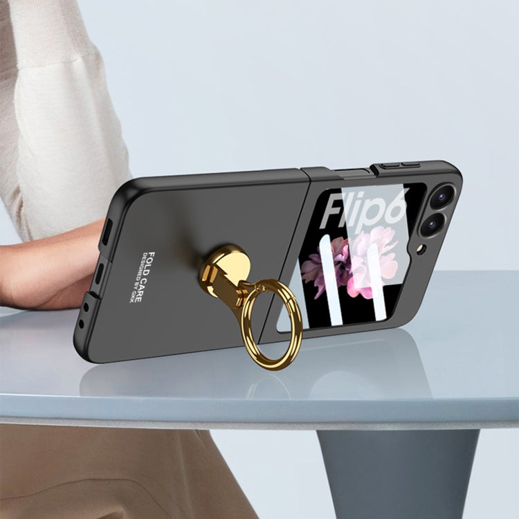 For Samsung Galaxy Z Flip6 / Flip7 FE GKK Integrated Ultra-thin Triaxial Ring Holder PC Phone Case(Black) - free shipping - PMC Jewellery - Order now!