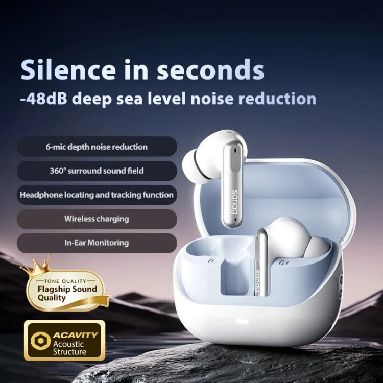 Sanag T51S TWS ANC Noise Reduction Wireless Bluetooth Earphone(White) - free shipping - PMC Jewellery - Order now!