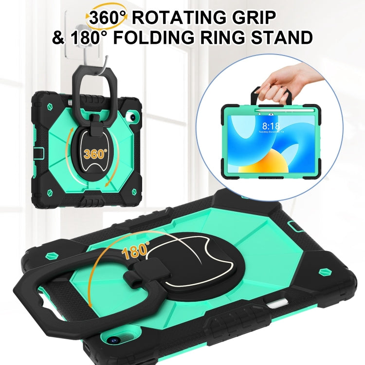 For Huawei Matepad 11.5 2023 Contrast Color Robot Silicone Hybrid PC Tablet Case(Black Mint Green) - Huawei by PMC Jewellery | Online Shopping South Africa | PMC Jewellery | Buy Now Pay Later Mobicred