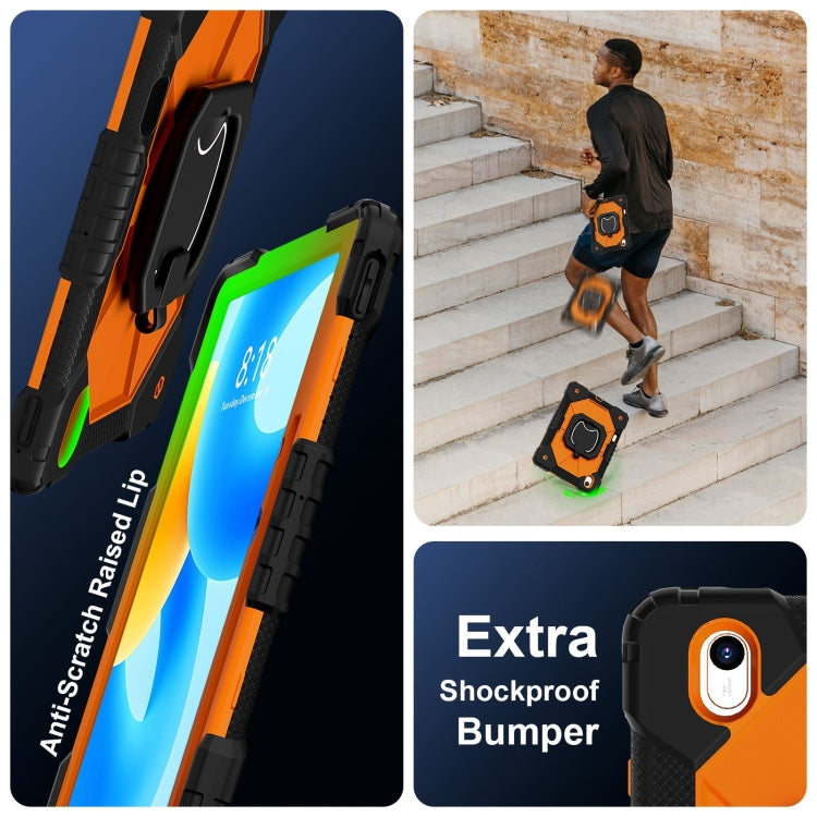 For Huawei Matepad 11.5 2023 Contrast Color Robot Silicone Hybrid PC Tablet Case(Black Orange) - Huawei by PMC Jewellery | Online Shopping South Africa | PMC Jewellery | Buy Now Pay Later Mobicred