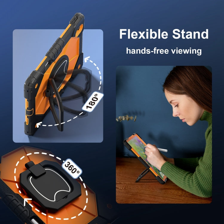 For Huawei Matepad 11.5 2023 Contrast Color Robot Silicone Hybrid PC Tablet Case(Black Orange) - Huawei by PMC Jewellery | Online Shopping South Africa | PMC Jewellery | Buy Now Pay Later Mobicred