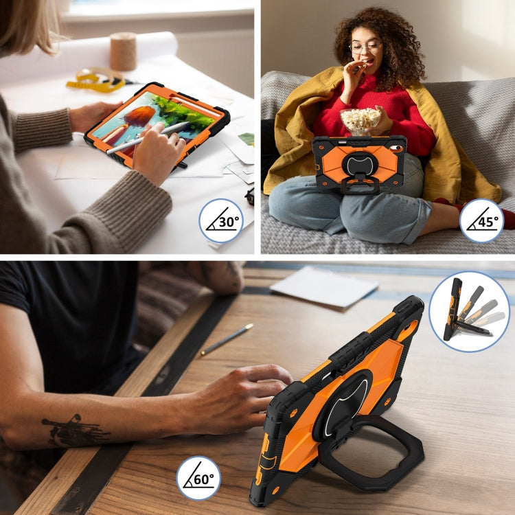 For Huawei Matepad 11.5 2023 Contrast Color Robot Silicone Hybrid PC Tablet Case(Black Orange) - Huawei by PMC Jewellery | Online Shopping South Africa | PMC Jewellery | Buy Now Pay Later Mobicred