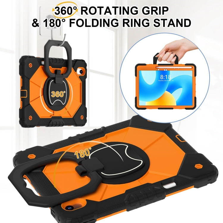 For Huawei Matepad 11.5 2023 Contrast Color Robot Silicone Hybrid PC Tablet Case(Black Orange) - Huawei by PMC Jewellery | Online Shopping South Africa | PMC Jewellery | Buy Now Pay Later Mobicred
