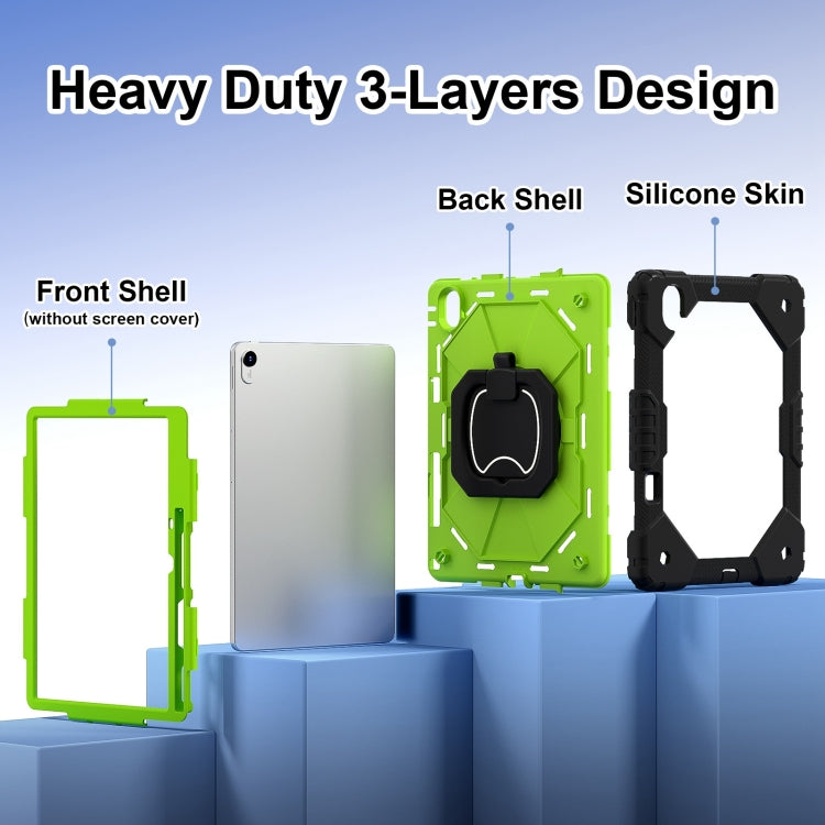 For Huawei Matepad 11.5 2023 Contrast Color Robot Silicone Hybrid PC Tablet Case(Black Yellow Green) - Huawei by PMC Jewellery | Online Shopping South Africa | PMC Jewellery | Buy Now Pay Later Mobicred