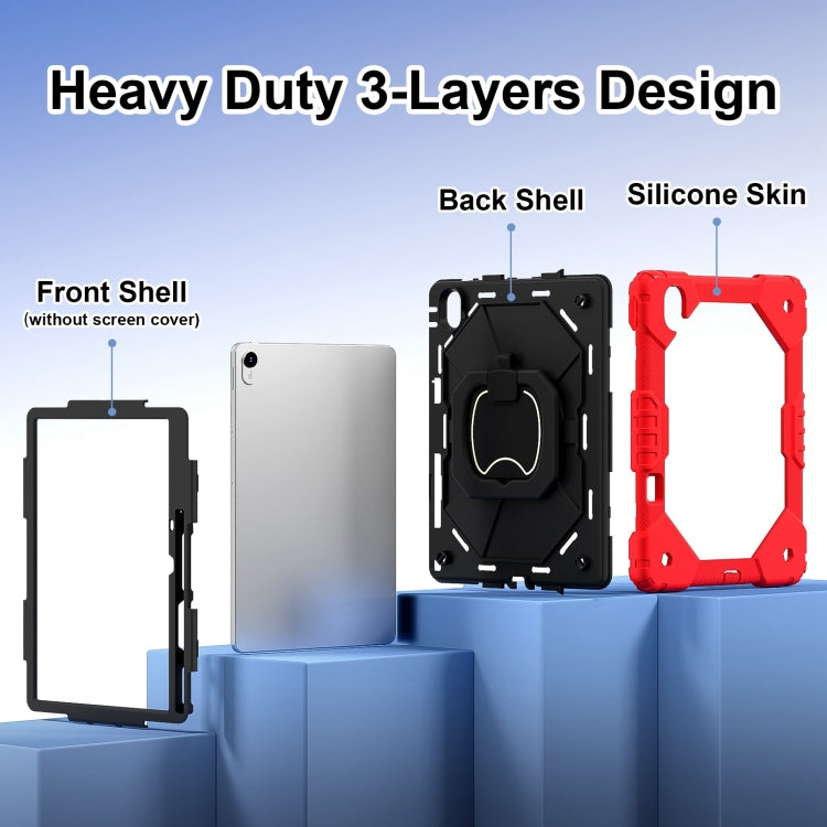 For Huawei Matepad 11.5 2023 Contrast Color Robot Silicone Hybrid PC Tablet Case(Red Black) - Huawei by PMC Jewellery | Online Shopping South Africa | PMC Jewellery | Buy Now Pay Later Mobicred