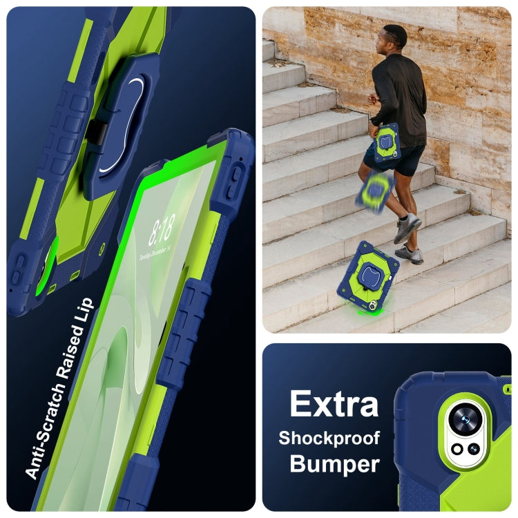 For Huawei MatePad Air 12 2024 Contrast Color Robot Silicone Hybrid PC Tablet Case(Navy Yellow Green) - Huawei by PMC Jewellery | Online Shopping South Africa | PMC Jewellery | Buy Now Pay Later Mobicred