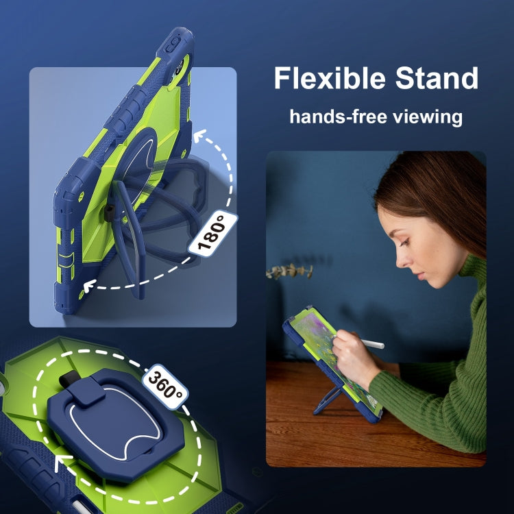 For Huawei MatePad Air 12 2024 Contrast Color Robot Silicone Hybrid PC Tablet Case(Navy Yellow Green) - Huawei by PMC Jewellery | Online Shopping South Africa | PMC Jewellery | Buy Now Pay Later Mobicred