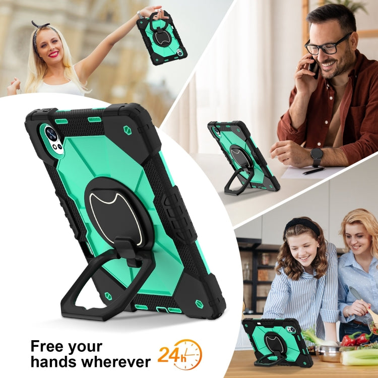 For Huawei MatePad Air 12 2024 Contrast Color Robot Silicone Hybrid PC Tablet Case(Black Mint Green) - Huawei by PMC Jewellery | Online Shopping South Africa | PMC Jewellery | Buy Now Pay Later Mobicred