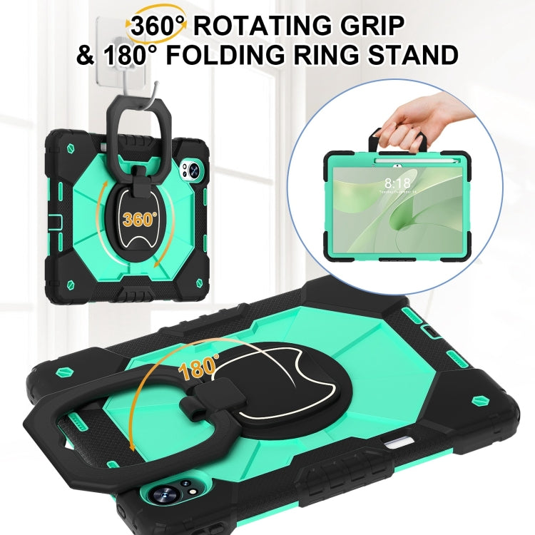 For Huawei MatePad Air 12 2024 Contrast Color Robot Silicone Hybrid PC Tablet Case(Black Mint Green) - Huawei by PMC Jewellery | Online Shopping South Africa | PMC Jewellery | Buy Now Pay Later Mobicred