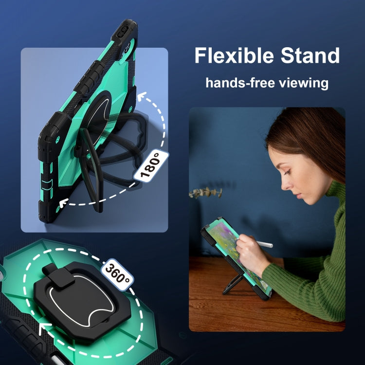 For Huawei MatePad Air 12 2024 Contrast Color Robot Silicone Hybrid PC Tablet Case(Black Mint Green) - Huawei by PMC Jewellery | Online Shopping South Africa | PMC Jewellery | Buy Now Pay Later Mobicred