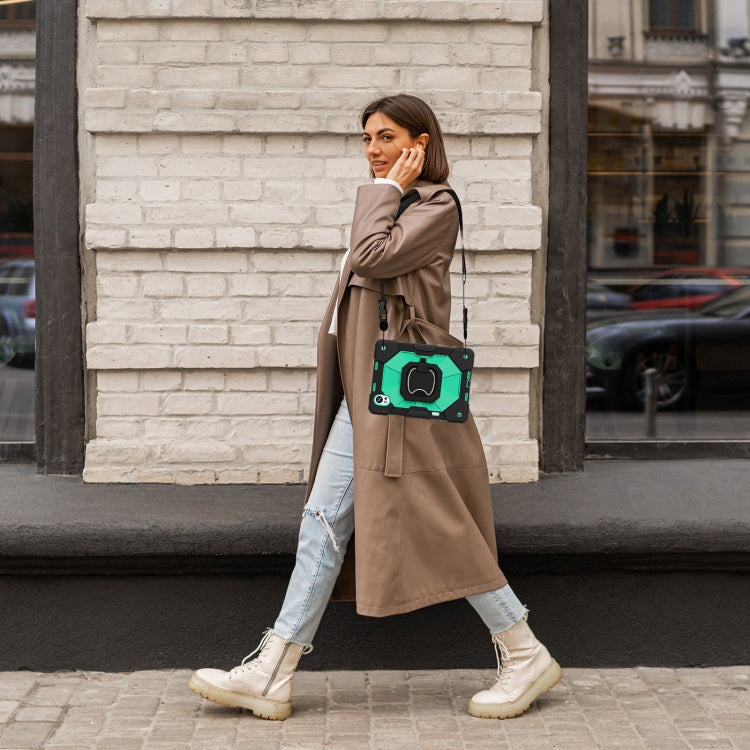For Huawei MatePad Air 12 2024 Contrast Color Robot Silicone Hybrid PC Tablet Case(Black Mint Green) - Huawei by PMC Jewellery | Online Shopping South Africa | PMC Jewellery | Buy Now Pay Later Mobicred