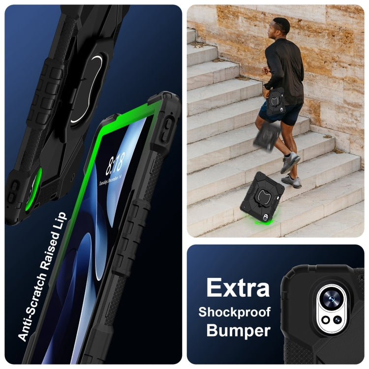 For Huawei MatePad Air 12 2024 Contrast Color Robot Silicone Hybrid PC Tablet Case(Black) - Huawei by PMC Jewellery | Online Shopping South Africa | PMC Jewellery | Buy Now Pay Later Mobicred