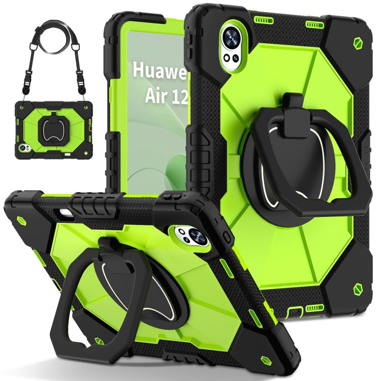 For Huawei MatePad Air 12 2024 Contrast Color Robot Silicone Hybrid PC Tablet Case(Black Yellow Green) - free shipping - PMC Jewellery - Order now!