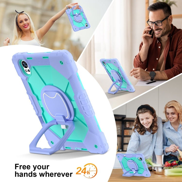 For Huawei MatePad Air 12 2024 Contrast Color Robot Silicone Hybrid PC Tablet Case(Purple Mint Green) - Huawei by PMC Jewellery | Online Shopping South Africa | PMC Jewellery | Buy Now Pay Later Mobicred