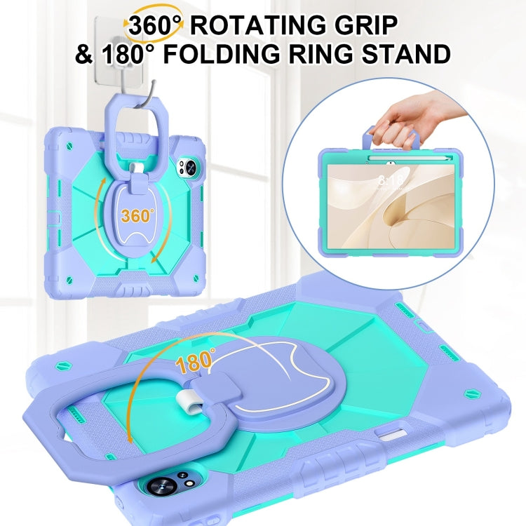 For Huawei MatePad Air 12 2024 Contrast Color Robot Silicone Hybrid PC Tablet Case(Purple Mint Green) - Huawei by PMC Jewellery | Online Shopping South Africa | PMC Jewellery | Buy Now Pay Later Mobicred