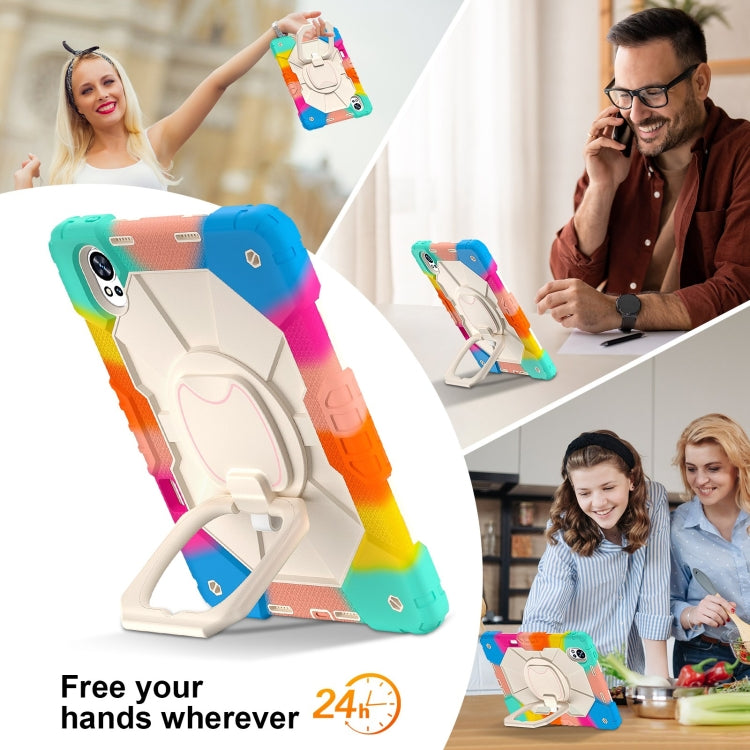 For Huawei MatePad Air 12 2024 Contrast Color Robot Silicone Hybrid PC Tablet Case(Colorful Blue) - Huawei by PMC Jewellery | Online Shopping South Africa | PMC Jewellery | Buy Now Pay Later Mobicred