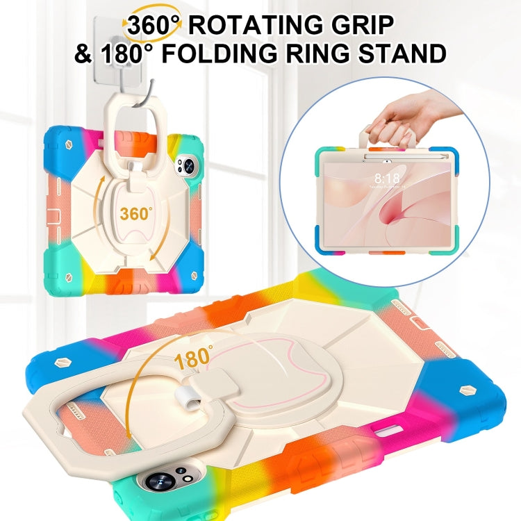 For Huawei MatePad Air 12 2024 Contrast Color Robot Silicone Hybrid PC Tablet Case(Colorful Blue) - Huawei by PMC Jewellery | Online Shopping South Africa | PMC Jewellery | Buy Now Pay Later Mobicred