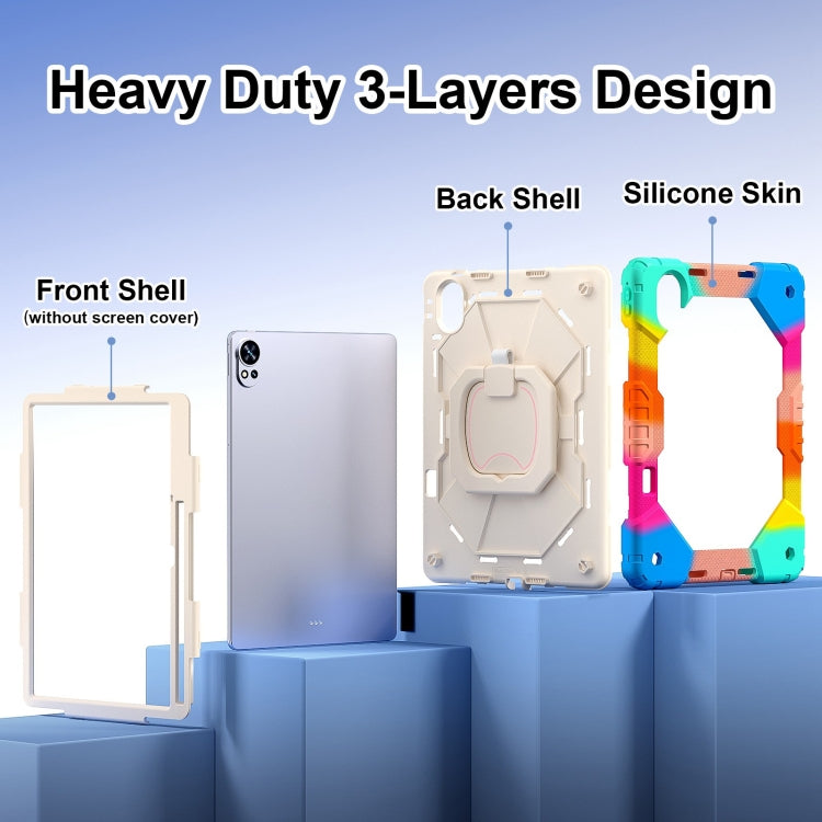 For Huawei MatePad Air 12 2024 Contrast Color Robot Silicone Hybrid PC Tablet Case(Colorful Blue) - Huawei by PMC Jewellery | Online Shopping South Africa | PMC Jewellery | Buy Now Pay Later Mobicred