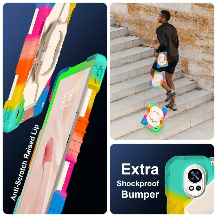 For Huawei MatePad Air 12 2024 Contrast Color Robot Silicone Hybrid PC Tablet Case(Colorful Blue) - Huawei by PMC Jewellery | Online Shopping South Africa | PMC Jewellery | Buy Now Pay Later Mobicred