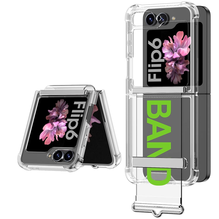 For Samsung Galaxy Z Flip6 / Flip7 FE GKK Clear Airbag Wristband Holder Phone Case(Transparent Green) - free shipping - PMC Jewellery - Order now!