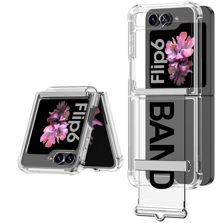 For Samsung Galaxy Z Flip6 / Flip7 FE GKK Clear Airbag Wristband Holder Phone Case(Transparent Black) - free shipping - PMC Jewellery - Order now!