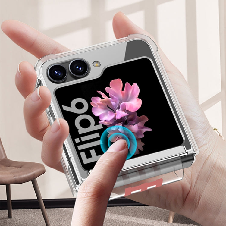 For Samsung Galaxy Z Flip6 / Flip7 FE GKK Clear Airbag Wristband Holder Phone Case(Transparent Black) - free shipping - PMC Jewellery - Order now!