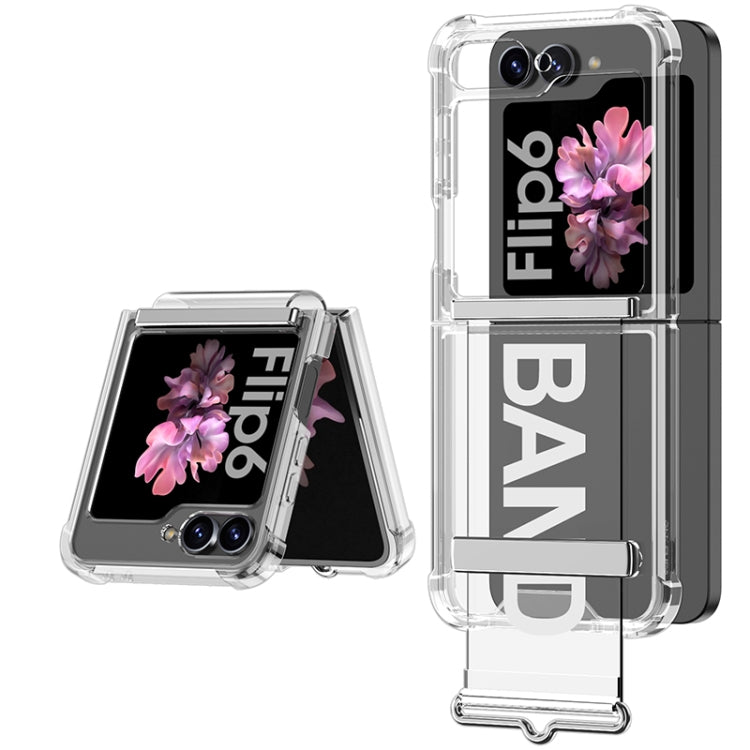 For Samsung Galaxy Z Flip6 / Flip7 FE GKK Clear Airbag Wristband Holder Phone Case(Transparent Silver) - free shipping - PMC Jewellery - Order now!