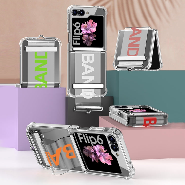 For Samsung Galaxy Z Flip6 / Flip7 FE GKK Clear Airbag Wristband Holder Phone Case(Transparent Silver) - free shipping - PMC Jewellery - Order now!
