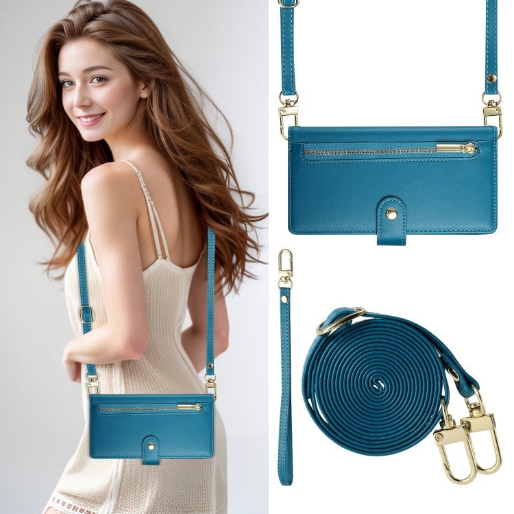 For iPhone 16 Plus Nine Card-slot Zipper Wallet Bag Leather Phone Case(Blue) - iPhone 16 Plus Cases by PMC TechLife | Online Shopping South Africa | PMC TechLife | Buy Now Pay Later Mobicred