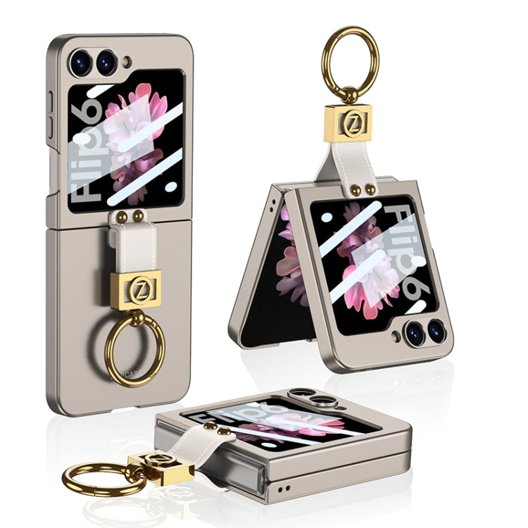 For Samsung Galaxy Z Flip6 GKK Integrated Ultra-thin Phone Case with Z Ring Holder(Titanium Grey) - free shipping - PMC Jewellery - Order now!