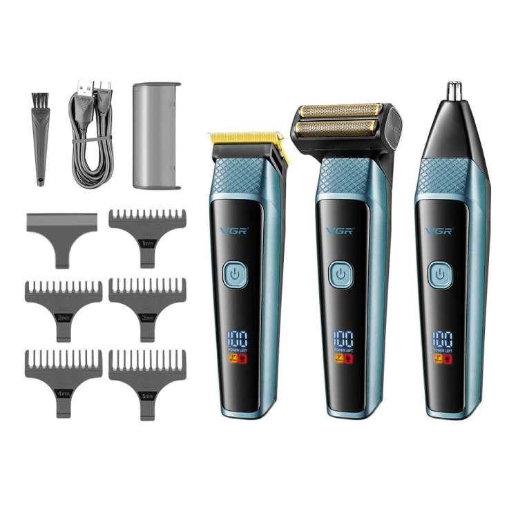VGR V-366 5W USB 3 in 1 Nose Hair Care LCD Digital Display Electric Shaver(Blue) - free shipping - PMC TechLife - Order now!