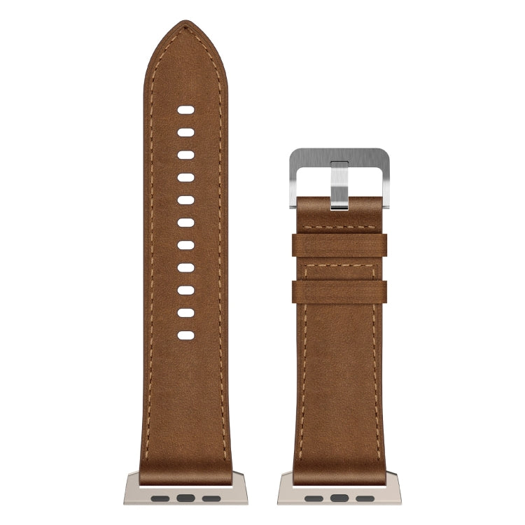 For Apple Watch Ultra 2 49mm Wilderness Top-grain Leather Watch Band(Titanium Connector Dark Brown) - Watch Bands by PMC TechLife | Online Shopping South Africa | PMC TechLife | Buy Now Pay Later Mobicred