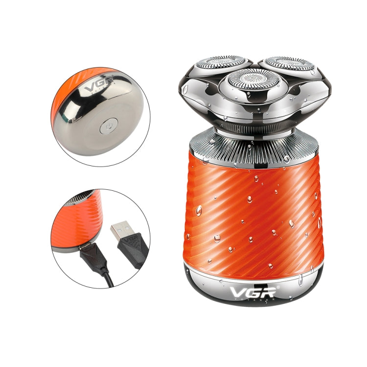 VGR V-391 5W USB 3 in 1 Smart Floating Three-Head Shaver(Orange) - free shipping - PMC TechLife - Order now!