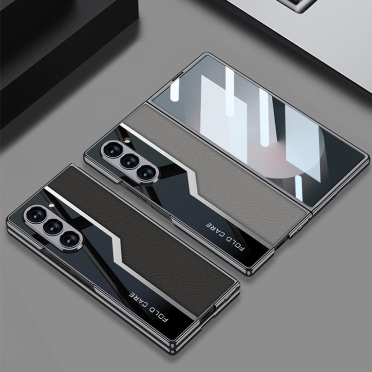 For Samsung Galaxy Z Fold6 GKK Integrated Plating TPU + Leather Supercar Full Coverage Phone Case(Grey) - free shipping - PMC Jewellery - Order now!