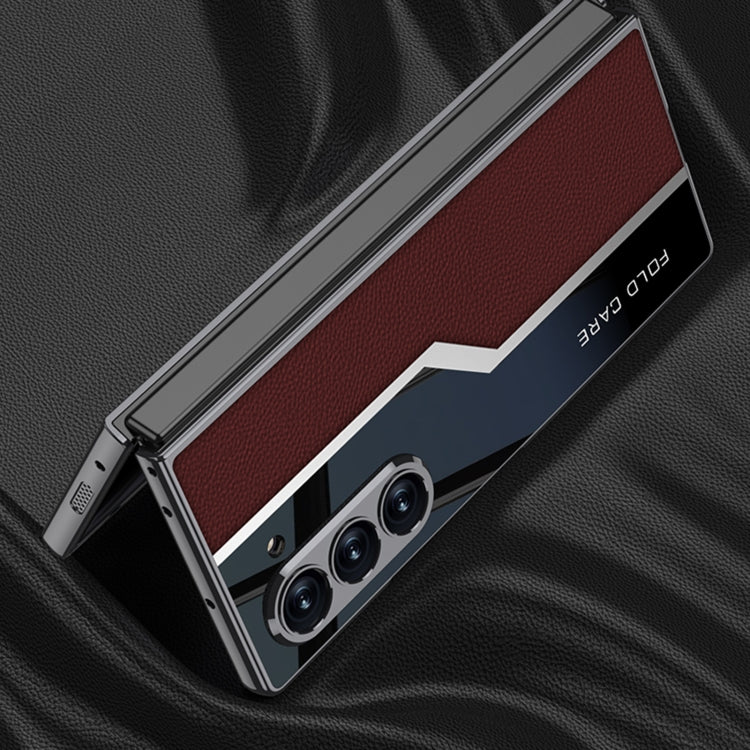 For Samsung Galaxy Z Fold6 GKK Integrated Plating TPU + Leather Supercar Full Coverage Phone Case(Grey) - free shipping - PMC Jewellery - Order now!